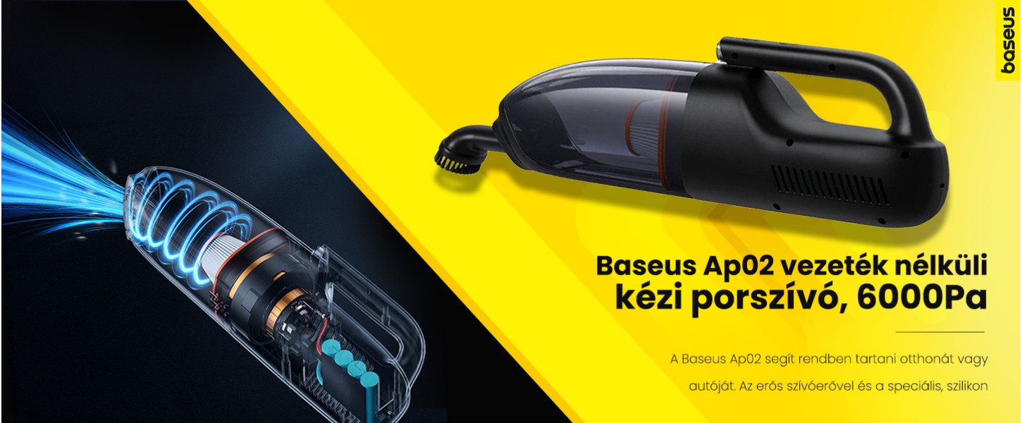 Baseus Ap02 vezeték nélküli kézi porszívó, 6000Pa 