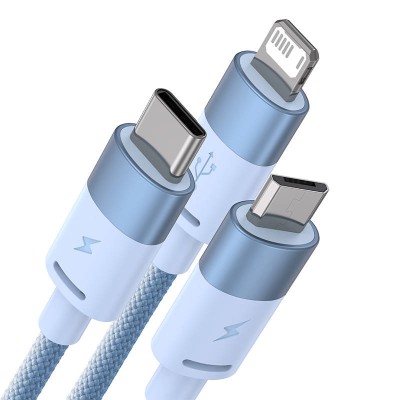 Baseus StarSpeed 3 az 1-ben töltőkábel USB - USB-C + Micro + Lightning, 3,5A, 1.2m (kék) Baseus StarSpeed 3 az 1-ben töltőkábel USB - USB-C + Micro + Lightning, 3,5A, 1.2m (kék)