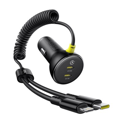 Baseus 60W USB-C autós töltő + Lightning kábel fekete