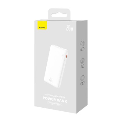 Baseus Airpow powerbank, 10000mAh, 20W fehér