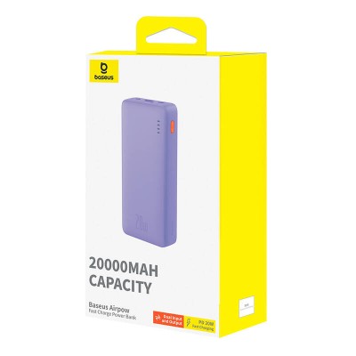 Baseus Airpow powerbank, 20000mAh, 20W lila