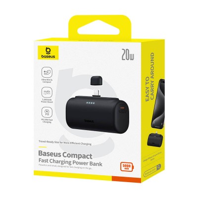 Baseus Compact powerbank, 5000mAh, 20W fekete