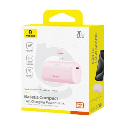 Baseus Compact powerbank, 5000mAh, 20W rózsaszín