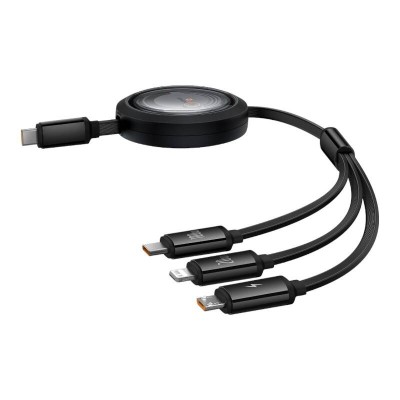 Baseus Free2Draw USB-C 3 az 1-ben kábel USB-C/Világítás/Mikro 100W, 1,1m fekete