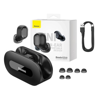 Baseus Bowie EZ10 TWS wireless fülhallgató (fekete)