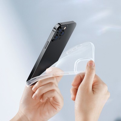 Baseus egyszerű átlátszó telefontok iPhone 13 Pro készülékhez (fehér)