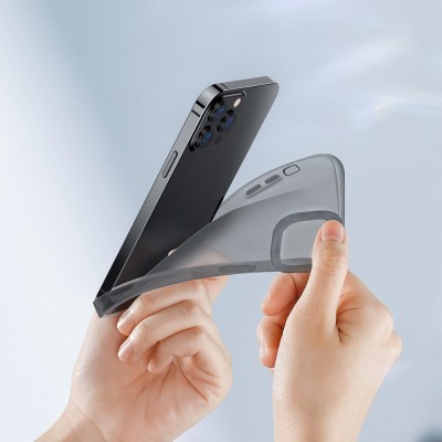 Baseus Simple átlátszó telefontok iPhone 13 Pro Max készülékhez (szürke)