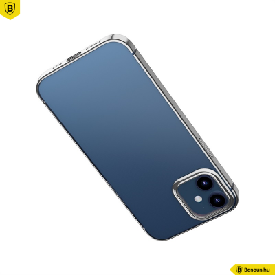 Baseus iPhone 12 Mini rugalmas gél tok, fényes fémes kerettel Shining - Ezüst
