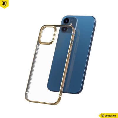 Baseus iPhone 12 Mini rugalmas gél tok, fényes fémes kerettel Shining - Arany