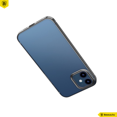 Baseus iPhone 12 rugalmas gél tok, fényes fémes kerettel Shining - Fekete