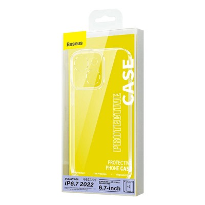 Baseus SuperCeramic iPhone 14 Plus átlátszó üvegtok, edzett üvegfólia + tisztítókészlet