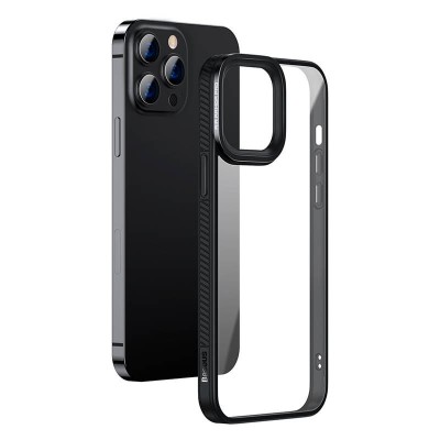 Baseus Crystal átlátszótok iPhone 13 Pro készülékhez, fekete