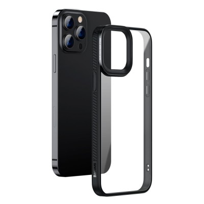 Baseus Crystal átlátszótok iPhone 13 Pro Max készülékhez (fekete)
