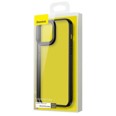 Baseus Crystal átlátszótok iPhone 13 Pro Max készülékhez (fekete)
