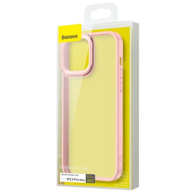 Baseus Crystal átlátszótok iPhone 13 Pro Max készülékhez, rózsaszín