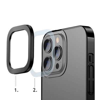 Baseus Glitter átlátszó tok iPhone 13 Pro, fekete