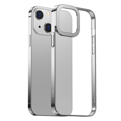 Baseus Glitter átlátszó tok iPhone 13-hoz, ezüst