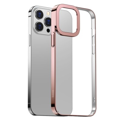 Baseus Glitter átlátszótok iPhone 13 Pro Max készülékhez, rózsaszín