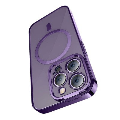 Baseus Glitter iPhone 14 Pro Mágneses telefontok, üvegfólia, tisztítókészlet (lila)