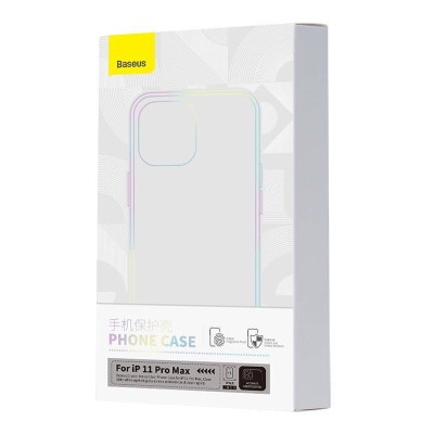 Baseus Crystal Series telefontok iPhone 11 Pro Max-hoz (Átlátszó) + Edzett üveg + Tisztítókészlet