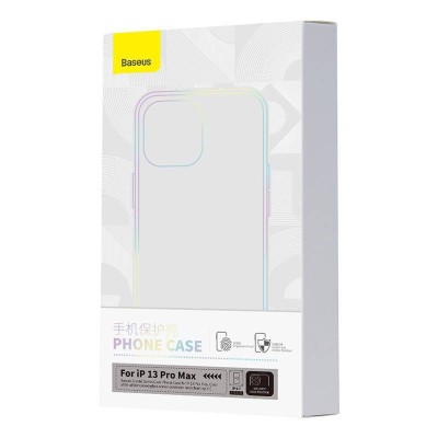 Baseus Crystal Clear Telefon tok iPhone 13 Pro Max-hoz (Áttetsző) + Edzett üveg kijelzővédő fólia + Tisztító készlet