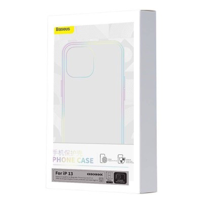 Baseus Crystal Mágneses telefontok iPhone 13-hoz (Átlátszó), Edzett üveg kijelzővédő fólia + Tisztító készlet