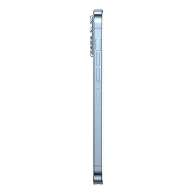 Baseus Crystal Clear mágneses telefontok iPhone 13 Pro-hoz (Átlátszó), Edzett üveg kijelzővédő fólia + Tisztító készlet