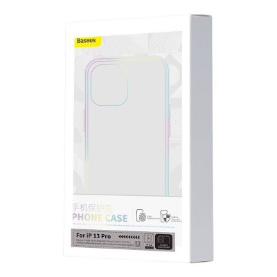 Baseus Crystal Clear mágneses telefontok iPhone 13 Pro-hoz (Átlátszó), Edzett üveg kijelzővédő fólia + Tisztító készlet