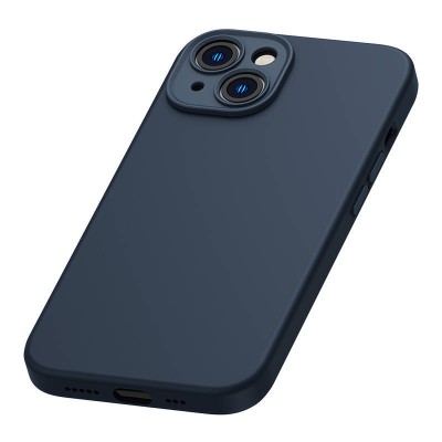 Baseus Liquid Silica iPhone 14 Plus mágneses telefontok + üvegfólia (kék)