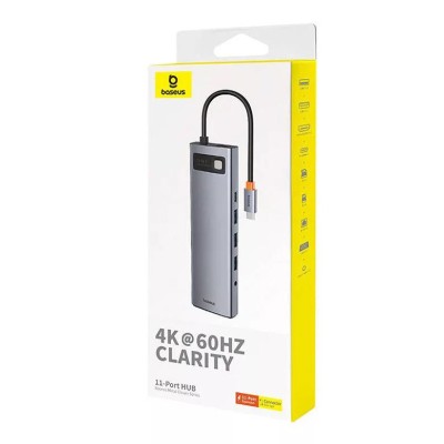 Baseus StarJoy Metal Glam Series Hub 11 az 1-ben USB-C - HDMI +VGA + 3 x USB 3.0 + USB 2.0+USB-C, PD + RJ45 + SD/TF +3,5mm