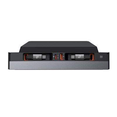 Baseus T-Space hub USB-C - USB-C kábelekkel Tesla autókhoz (fekete)