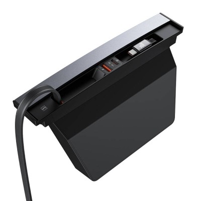 Baseus T-Space hub USB-C - USB-C kábelekkel Tesla autókhoz (fekete)