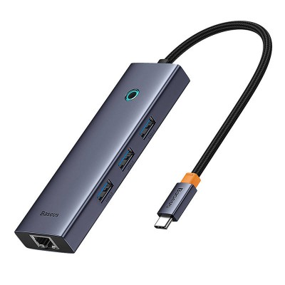 Baseus UltraJoy Hub 6 az 1-ben USB-C - HDMI4K@30Hz1+3xUSB 3.0+PD+RJ45 (szürke)