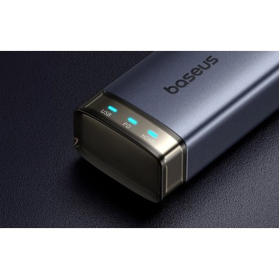 Baseus Ultra Joy Series 6-Port HUB AIR, USB-C - HDMI, USB3.0x2, USB2.0, C3.0, PD, 4K@30Hz (szürke)