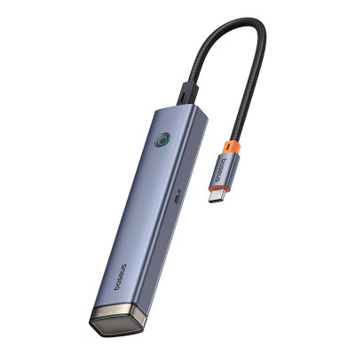 Baseus Ultra Joy Series 6-Port HUB AIR, USB-C - HDMI, USB3.0x2, USB2.0, C3.0, PD, 4K@30Hz (szürke)