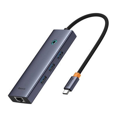 Baseus UltraJoy 6 az 1-ben hub, 6-Port, USB-C - 1xHDMI4K@30Hz, 3xUSB 3.0, 1xPD, RJ45