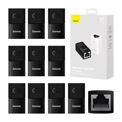 Baseus AirJoy Series RJ-45 internetkábel-csatlakozó 10 db. (fekete)