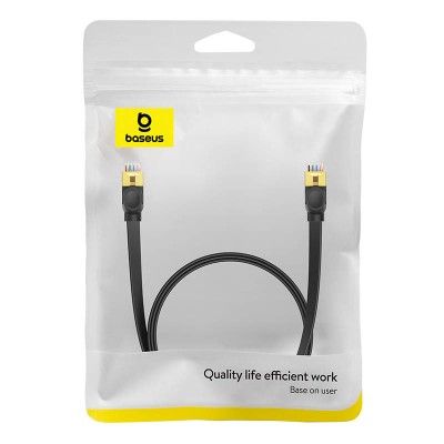 Baseus Cat 7 UTP Flat Ethernet RJ45 Flat kábel, 1.5 m (fekete)