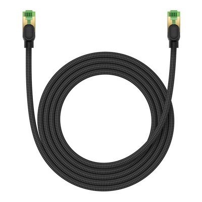 Baseus fonott hálózati kábel Cat.8, Ethernet RJ45, 40 Gbps, 2m (fekete) 