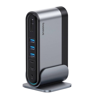 Baseus UnionJoy Hub 17-Port USB-C – 2xHDMI4K@60Hz - DP4K@60Hz – 3xUSB3.0 – 2xUSB-C3.0 – 2xUSB2.0 - PD – PC - RJ45 - SD/TF - 3.5mm - DC 