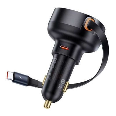 Baseus Enjoyment Pro autós töltő USB-C - USB-C kábellel, 60W (fekete) 