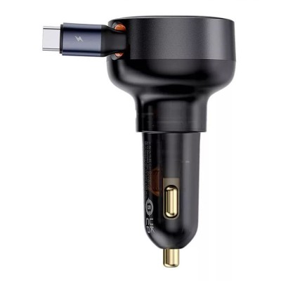 Baseus Enjoyment Pro autós töltő USB-C - USB-C kábellel, 60W (fekete) 