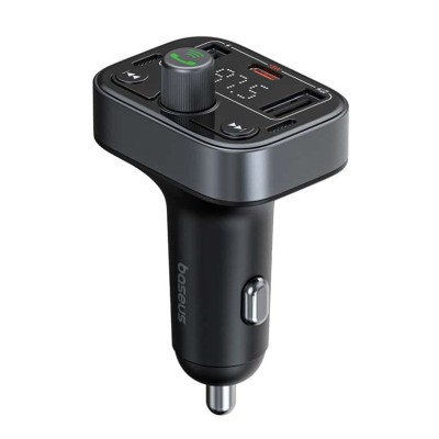 Baseus S-09 Pro, Bluetooth FM Transmitter, töltő, kihangosító (fekete)