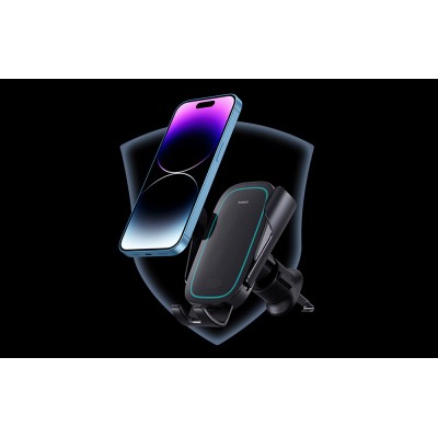 Baseus MilkyWay Pro wireless autós telefontartó, töltő, 15W (fekete)