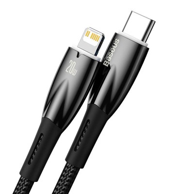 Baseus Glimmer series USB-C - Lightning töltőkábel, adatkábel, 20W  1m (fekete)