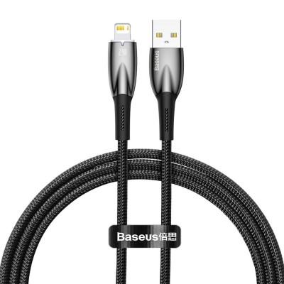 Baseus Glimmer series USB - Lightning töltőkábel, adatkábel, 2.4A, 1m (fekete)