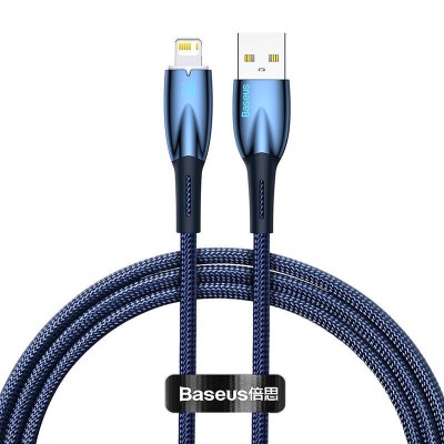 Baseus Glimmer series USB - Lightning töltőkábel, adatkábel, 2.4A, 1m (kék)