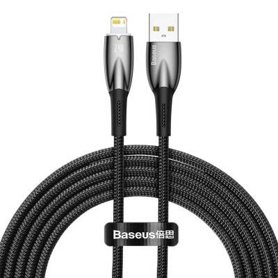 Baseus Glimmer series USB - Lightning töltőkábel, adatkábel, 2.4A, 2m (fekete)