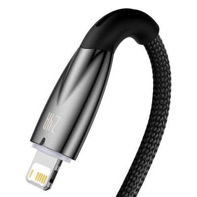 Baseus Glimmer series USB - Lightning töltőkábel, adatkábel, 2.4A, 2m (fekete)