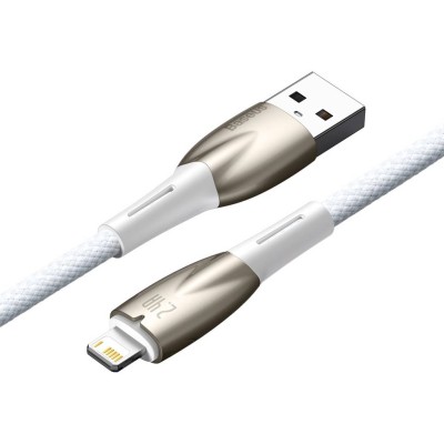 Baseus Glimmer series USB - Lightning töltőkábel, adatkábel, 2.4A, 2m (fehér)